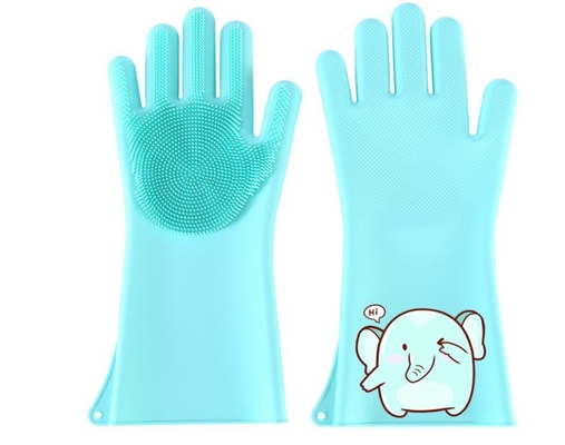 Guantes de la mano del silicón de la limpieza, silicón que cocina la prenda impermeable de los mitones para el lavadero