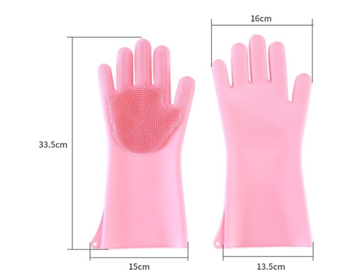 Guantes de la mano del silicón de la limpieza, silicón que cocina la prenda impermeable de los mitones para el lavadero