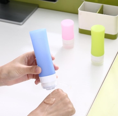 Botella del embalaje del viaje del silicón de 1 onza, envases del viaje del silicón que mezclan color