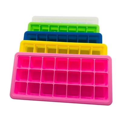 Moldes del cubo de hielo del silicón de la bola, cuadrado grande personalizado de las bandejas del cubo de hielo