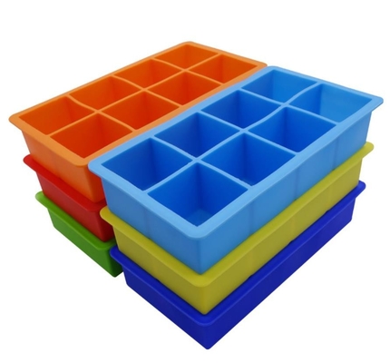 El hielo cuadrado Tray Molds, hielo del silicón de la novedad moldea la cavidad 8 apilable