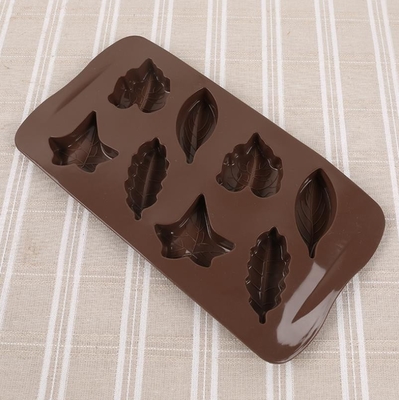 el caramelo duro de encargo del silicón de la hoja 3d moldea la limpieza fácil ligera de 8 cavidades
