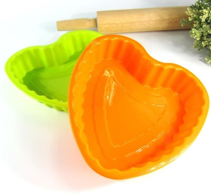 Moldes de la torta del silicón del horno, silicón que cocina forma flexible del corazón de los moldes