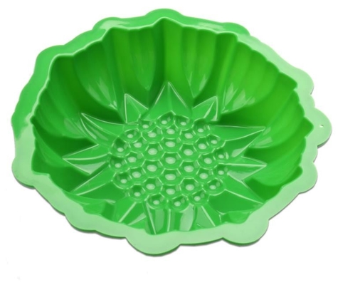 Trazadores de líneas DIY tridimensional de la magdalena del silicón de Bakeware color verde de 8 pulgadas