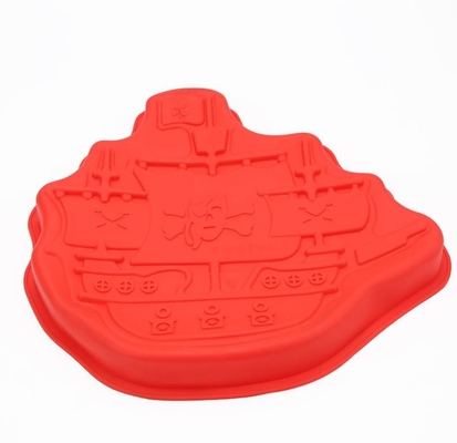 Los moldes de la torta del silicón de la categoría alimenticia, galleta del silicón moldean el barco del pirata formado