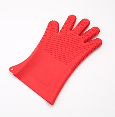 Diseño de gran tamaño de los estilos del finger de los guantes FDA cinco de la mano del silicón para cocinar