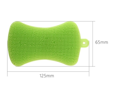 Cepillo del lavado del silicón de la categoría alimenticia de la forma del jabón para los platos y la fruta de limpieza