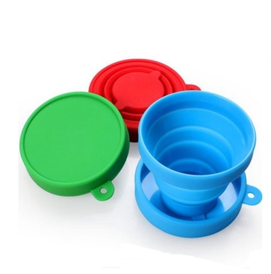 190ML el estilo BPA libera la taza plegable del silicón plegable de la categoría alimenticia