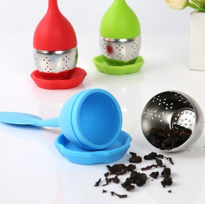 Silicón lindo de la forma de hoja del infuser del té del silicón del infuser libre del té del BAP FDA