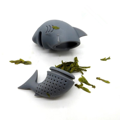 El tiburón del estilo del animal de mar formó el té Infuser del silicón de la categoría alimenticia