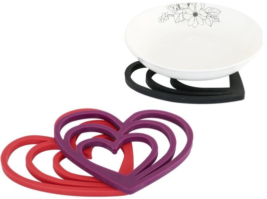 Silicón de la forma del corazón que come los utensilios el 15.5*16cm ambiental 66g
