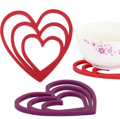 Silicón de la forma del corazón que come los utensilios el 15.5*16cm ambiental 66g