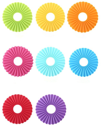Herramientas acanaladas de la cocina del silicón, silicón redondo Placemats no resbaladizo