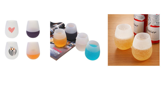 Taza colorida reutilizable irrompible del vino del silicio, copas de vino del silicón del café