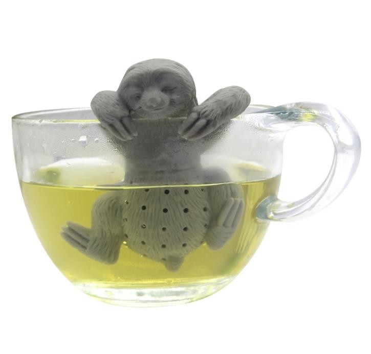La pereza animal formó el infuser gris BPA del té del silicón de la categoría alimenticia del color libre