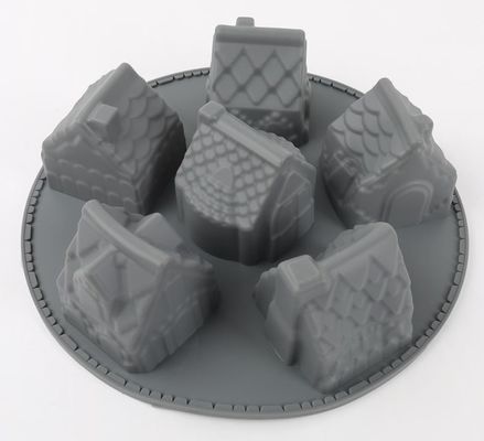 Lavable reutilizable del silicón de la mirada de la casa pequeño de la cavidad da alta temperatura del molde 6